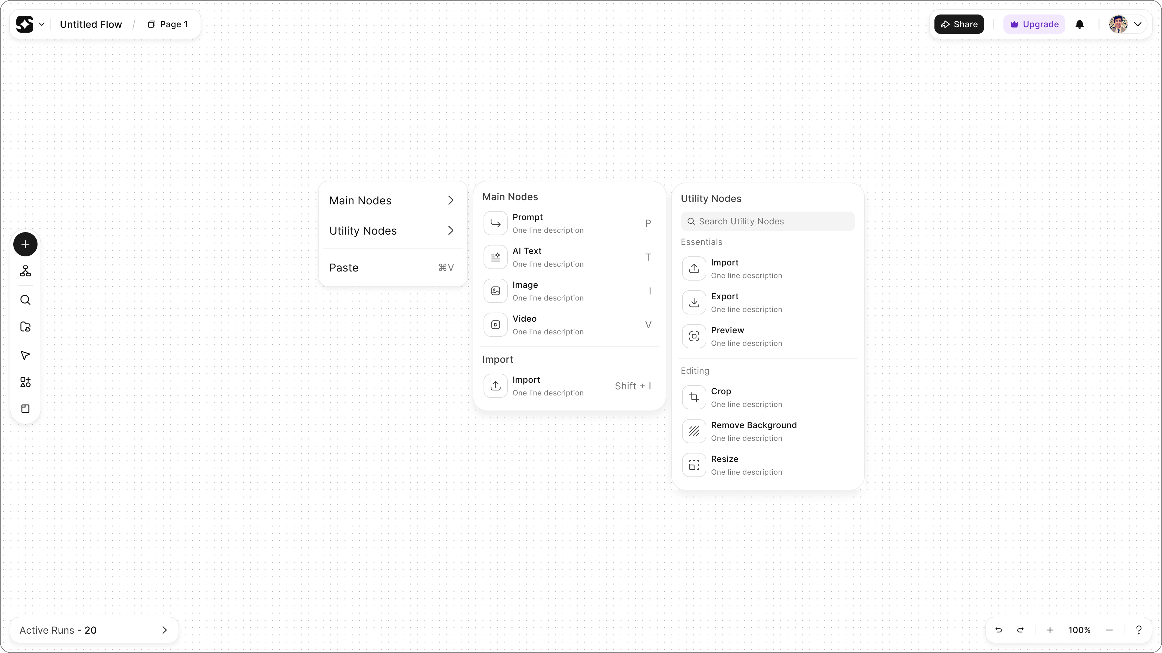 Double-click to add node